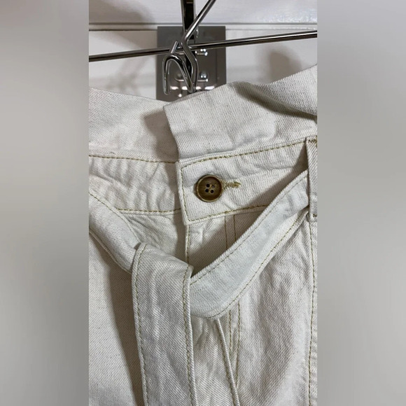 NWT Free People Splendor Grass Skirt Oatmeal Tie Waist Paper Bag Mini Size 12 - Picture 8 of 9